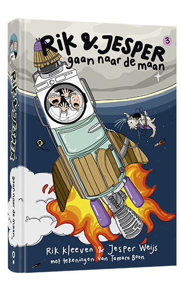 Rik en Jesper gaan naar de maan - 3d cover
